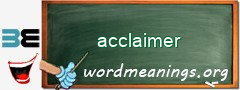 WordMeaning blackboard for acclaimer